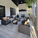 PURPLE LEAF Sanori  Patio Conversation Set with  Grey Ottoman and Cushion Patio Sofas Sectional Set for Poolside Graden