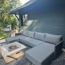 PURPLE LEAF Sanori  Patio Conversation Set with  Grey Ottoman and Cushion Patio Sofas Sectional Set for Poolside Graden