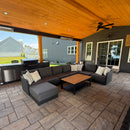 PURPLE LEAF Sanori L-Shaped Patio Couch Set Modular Sofa with Grey Cushions for Backyard