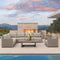 PURPLE LEAF Sanori  Patio Conversation Set with  Beige Ottoman and Cushion Patio Sofas Sectional Set for Backyard Porch
