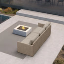 PURPLE LEAF Sanori Classical without Table Patio Conversation Set with Beige Ottoman and Cushions for Backyard or Porch