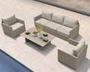 PURPLE LEAF Sanori  Patio Conversation Set with  Beige Ottoman and Cushion Patio Sofas Sectional Set for Backyard Porch