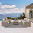 PURPLE LEAF Sanori Classical with Table Patio Conversation Set with Beige Ottoman and Cushions for Backyard or Porch