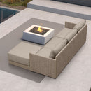 PURPLE LEAF Sanori  Patio Conversation Set with  Beige Ottoman and Cushion Patio Sofas Sectional Set for Backyard Porch
