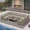 PURPLE LEAF Sanori  Patio Conversation Set with  Beige Ottoman and Cushion Patio Sofas Sectional Set for Backyard Porch