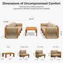 PURPLE LEAF Byron Open-End Modular Outdoor Sectional with Wide-Band Woven Design and Wood-Grain Aluminum Frame for Backyard Family Time
