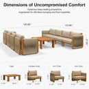 PURPLE LEAF Byron Open-End Modular Outdoor Sectional with Wide-Band Woven Design and Wood-Grain Aluminum Frame for Backyard Family Time