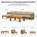PURPLE LEAF Byron L-Shaped Modular Outdoor Sectional with Wide-Band Woven Design and Wood-Grain Aluminum Frame for Garden Patio