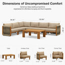 PURPLE LEAF Byron L-Shaped Modular Outdoor Sectional with Wide-Band Woven Design and Wood-Grain Aluminum Frame for Garden Patio
