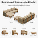 PURPLE LEAF Byron L-Shaped Modular Outdoor Sectional with Wide-Band Woven Design and Wood-Grain Aluminum Frame for Garden Patio