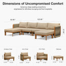 PURPLE LEAF Byron U-Shaped Modular Outdoor Sectional with Wide-Band Woven Design and Wood-Grain Aluminum Frame for Outdoor Courtyard
