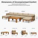 PURPLE LEAF Byron U-Shaped Modular Outdoor Sectional with Wide-Band Woven Design and Wood-Grain Aluminum Frame for Outdoor Courtyard