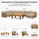 PURPLE LEAF Byron U-Shaped Modular Outdoor Sectional with Wide-Band Woven Design and Wood-Grain Aluminum Frame for Outdoor Courtyard