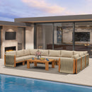 PURPLE LEAF Byron U-Shaped Modular Outdoor Sectional with Wide-Band Woven Design and Wood-Grain Aluminum Frame for Outdoor Courtyard