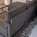 PURPLE LEAF Caesar L-shaped Patio Conversation Set with Grey Cushion Pillows and Ottoman Couch for Backyard Porch