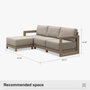 PURPLE LEAF Caesar L-shaped Patio Conversation Set with Khaki Cushion Pillows and Ottoman Couch for Backyard Porch