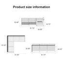 PURPLE LEAF Caesar L-shaped Patio Conversation Set with Khaki Cushion Pillows and Ottoman Couch for Backyard Porch