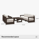 PURPLE LEAF Caesar Open-End Patio Conversation Set with Bronze Cushion Pillows and Ottoman for Modern Outdoor Deck