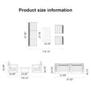 PURPLE LEAF Caesar Open-End Patio Conversation Set with Khaki Cushion Pillows and Ottoman for Modern Outdoor Deck