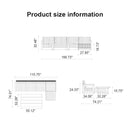 PURPLE LEAF Caesar L-shaped Patio Conversation Set with Bronze Cushion Pillows and Ottoman Couch for Backyard Porch