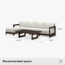 PURPLE LEAF Caesar L-shaped Patio Conversation Set with Bronze Cushion Pillows and Ottoman Couch for Backyard Porch