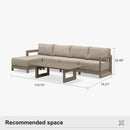 PURPLE LEAF Caesar L-shaped Patio Conversation Set with Khaki Cushion Pillows and Ottoman Couch for Backyard Porch