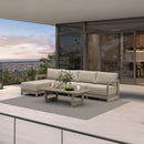 PURPLE LEAF Caesar L-shaped Patio Conversation Set with Khaki Cushion Pillows and Ottoman Couch for Backyard Porch