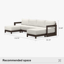 PURPLE LEAF Caesar U-Shaped Patio Conversation Set with Bronze Cushion Pillows and Ottoman Couch for Patio Backyard