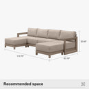 PURPLE LEAF Caesar U-Shaped Patio Conversation Set with Khaki Cushion Pillows and Ottoman Couch for Patio Backyard