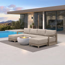 PURPLE LEAF Caesar U-Shaped Patio Conversation Set with Khaki Cushion Pillows and Ottoman Couch for Patio Backyard