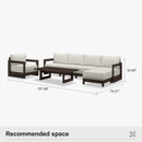 PURPLE LEAF Caesar Open-End Patio Conversation Set with Bronze Cushion Pillows and Ottoman for Modern Outdoor Deck