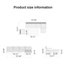 PURPLE LEAF Caesar Open-End Patio Conversation Set with Grey Cushion Pillows and Ottoman for Modern Outdoor Deck