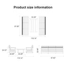 PURPLE LEAF Caesar Open-End Patio Conversation Set with Bronze Cushion Pillows and Ottoman for Modern Outdoor Deck