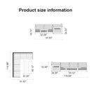 PURPLE LEAF Caesar L-shaped Patio Conversation Set with Bronze Cushion Pillows and Ottoman Couch for Backyard Porch