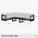 PURPLE LEAF Caesar L-shaped Patio Conversation Set with Bronze Cushion Pillows and Ottoman Couch for Backyard Porch