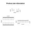 PURPLE LEAF Caesar Open-End Patio Conversation Set with Grey Cushion Pillows and Ottoman for Modern Outdoor Deck