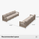 PURPLE LEAF Caesar Open-End Patio Conversation Set with Khaki Cushion Pillows and Ottoman for Modern Outdoor Deck