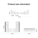 PURPLE LEAF Caesar L-shaped Patio Conversation Set with Khaki Cushion Pillows and Ottoman Couch for Backyard Porch