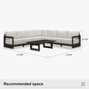 PURPLE LEAF Caesar L-shaped Patio Conversation Set with Bronze Cushion Pillows and Ottoman Couch for Backyard Porch