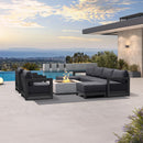 PURPLE LEAF Caesar Enclosed Patio Conversation Set with Grey Cushion Pillows and Ottoman for Porch Graden