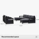 PURPLE LEAF Caesar Enclosed Patio Conversation Set with Grey Cushion Pillows and Ottoman for Porch Graden