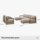 PURPLE LEAF Caesar Enclosed Patio Conversation Set with Khaki Cushion Pillows and Ottoman for Porch Garden