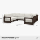 PURPLE LEAF Caesar U-Shaped Patio Conversation Set with Bronze Cushion Pillows and Ottoman Couch for Patio Backyard