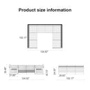 PURPLE LEAF Caesar U-Shaped Patio Conversation Set with Khaki Cushion Pillows and Ottoman Couch for Patio Backyard