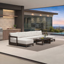 PURPLE LEAF Caesar U-Shaped Patio Conversation Set with Bronze Cushion Pillows and Ottoman Couch for Patio Backyard