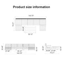 PURPLE LEAF Caesar U-Shaped Patio Conversation Set with Grey Cushion Pillows and Ottoman Couch for Patio Backyard