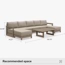 PURPLE LEAF Caesar U-Shaped Patio Conversation Set with Khaki Cushion Pillows and Ottoman Couch for Patio Backyard