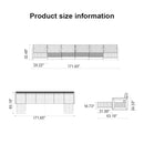 PURPLE LEAF Caesar U-Shaped Patio Conversation Set with Bronze Cushion Pillows and Ottoman Couch for Patio Backyard