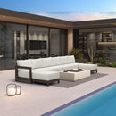 PURPLE LEAF Caesar U-Shaped Patio Conversation Set with Bronze Cushion Pillows and Ottoman Couch for Patio Backyard