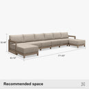 PURPLE LEAF Caesar U-Shaped Patio Conversation Set with Khaki Cushion Pillows and Ottoman Couch for Patio Backyard